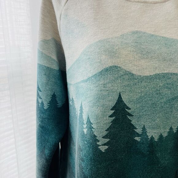 Scenic Forest Print Crew Neck Sweatshirt - Picture 3 of 7